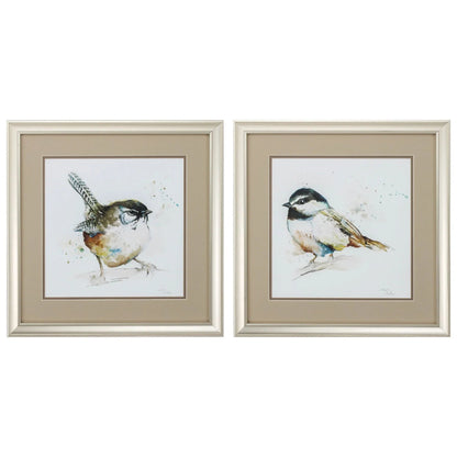 Watercolor Mountain Neutral Framed Wall Art 2PC