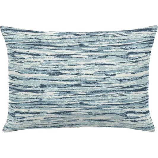 Wave Ripple Indigo Handmade Outdoor Pillow-Outdoor Pillows-Earnest Collection-20"x13" Lumbar-LOOMLAN