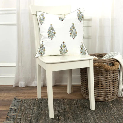 Welted Floral Throw Pillow With Down Insert - LOOMLAN - LOOMLAN - Throw Pillows