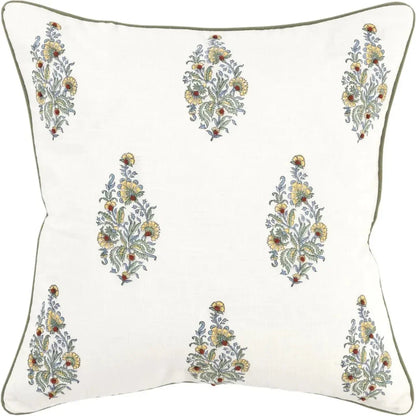Welted Floral Throw Pillow With Down Insert - LOOMLAN - LOOMLAN - Throw Pillows