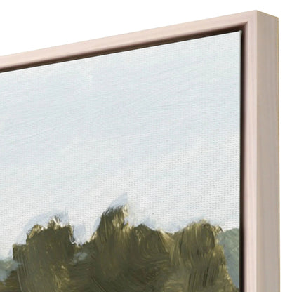 Wetland Grasses II Wood Frame Green Canvas Art