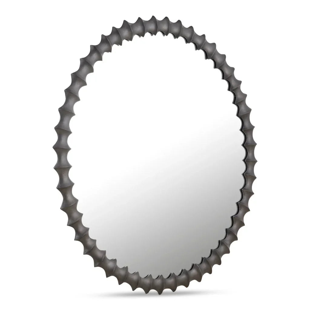 Whitby Unique Textured Round Wall Mirror - LOOMLAN - Moe's Home - Wall Mirrors