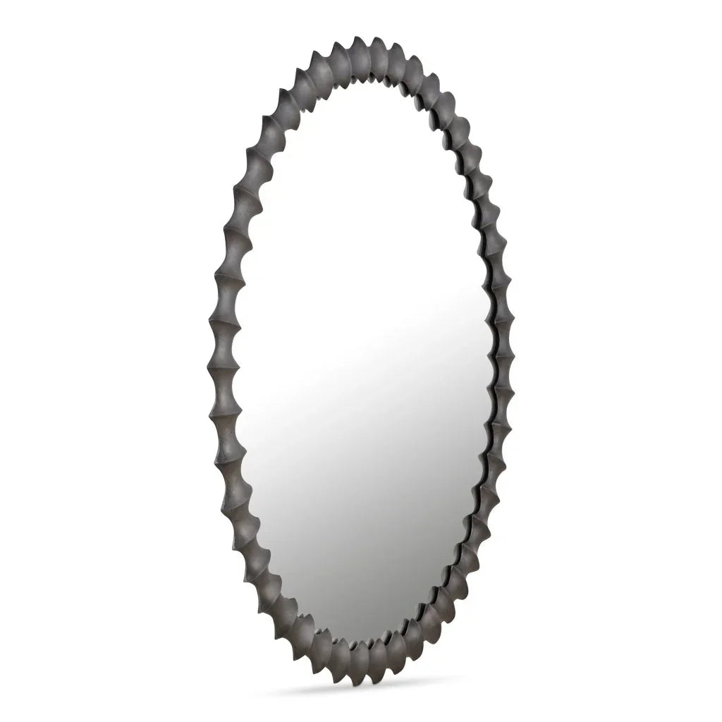 Whitby Unique Textured Round Wall Mirror - LOOMLAN - Moe's Home - Wall Mirrors