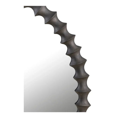 Whitby Unique Textured Round Wall Mirror - LOOMLAN - Moe's Home - Wall Mirrors