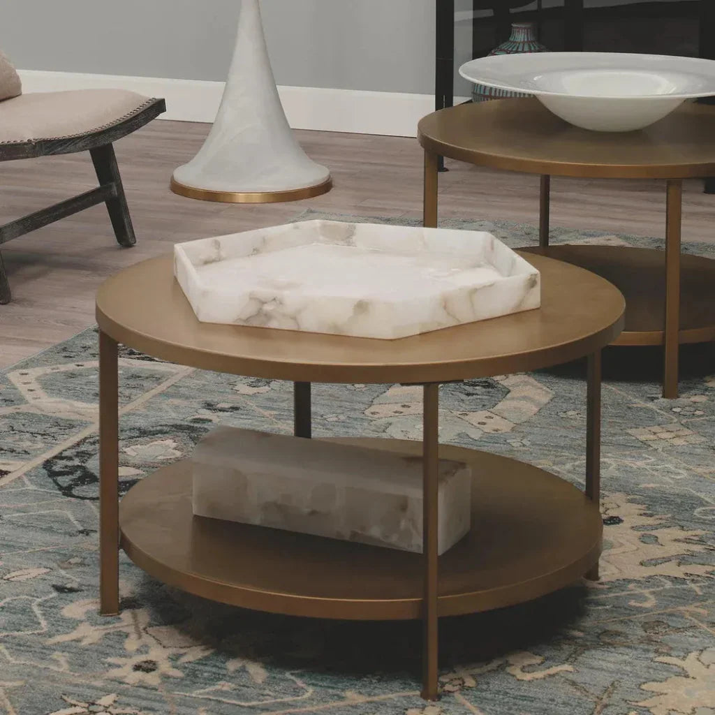 White Alabaster Antonia Tray Tabletop Decor - Large - LOOMLAN - Jamie Young - Trays