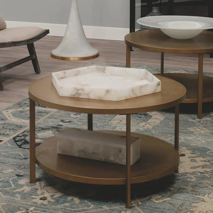 White Alabaster Antonia Tray Tabletop Decor - Large - LOOMLAN - Jamie Young - Trays