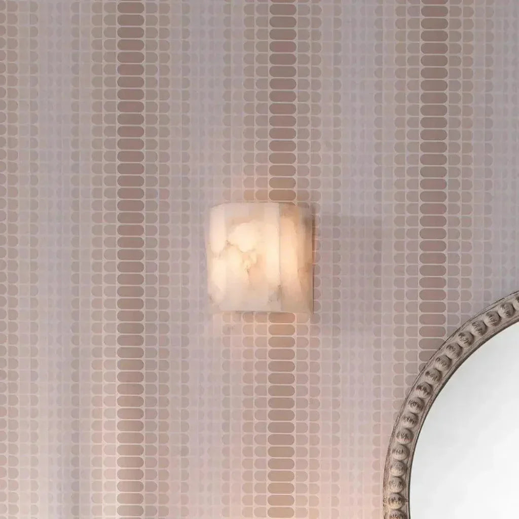 White Alabaster Borealis Hexagon Wall Sconce - LOOMLAN - Jamie Young - Wall Sconces