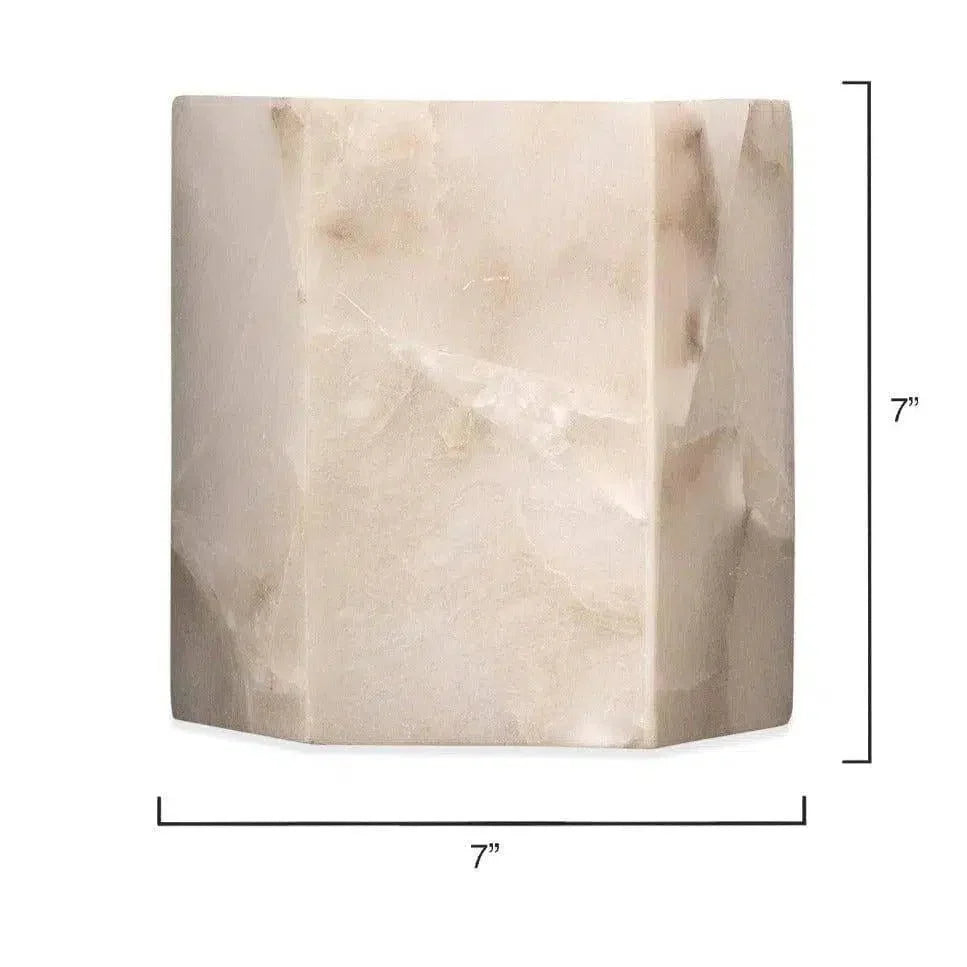 White Alabaster Borealis Hexagon Wall Sconce - LOOMLAN - Jamie Young - Wall Sconces