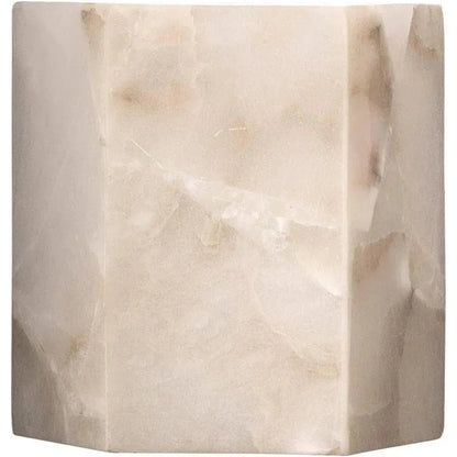 White Alabaster Borealis Hexagon Wall Sconce - LOOMLAN - Jamie Young - Wall Sconces