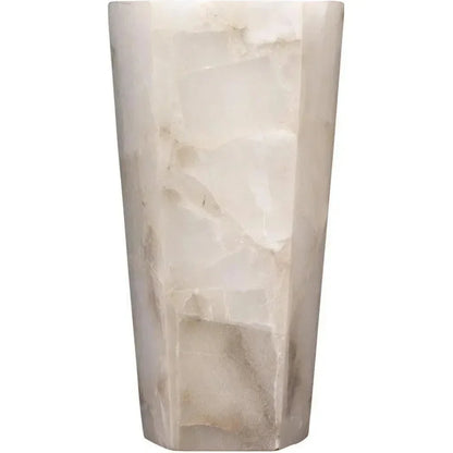 White Alabaster Borealis Tall Hexagon Wall Sconce - LOOMLAN - Jamie Young - Wall Sconces