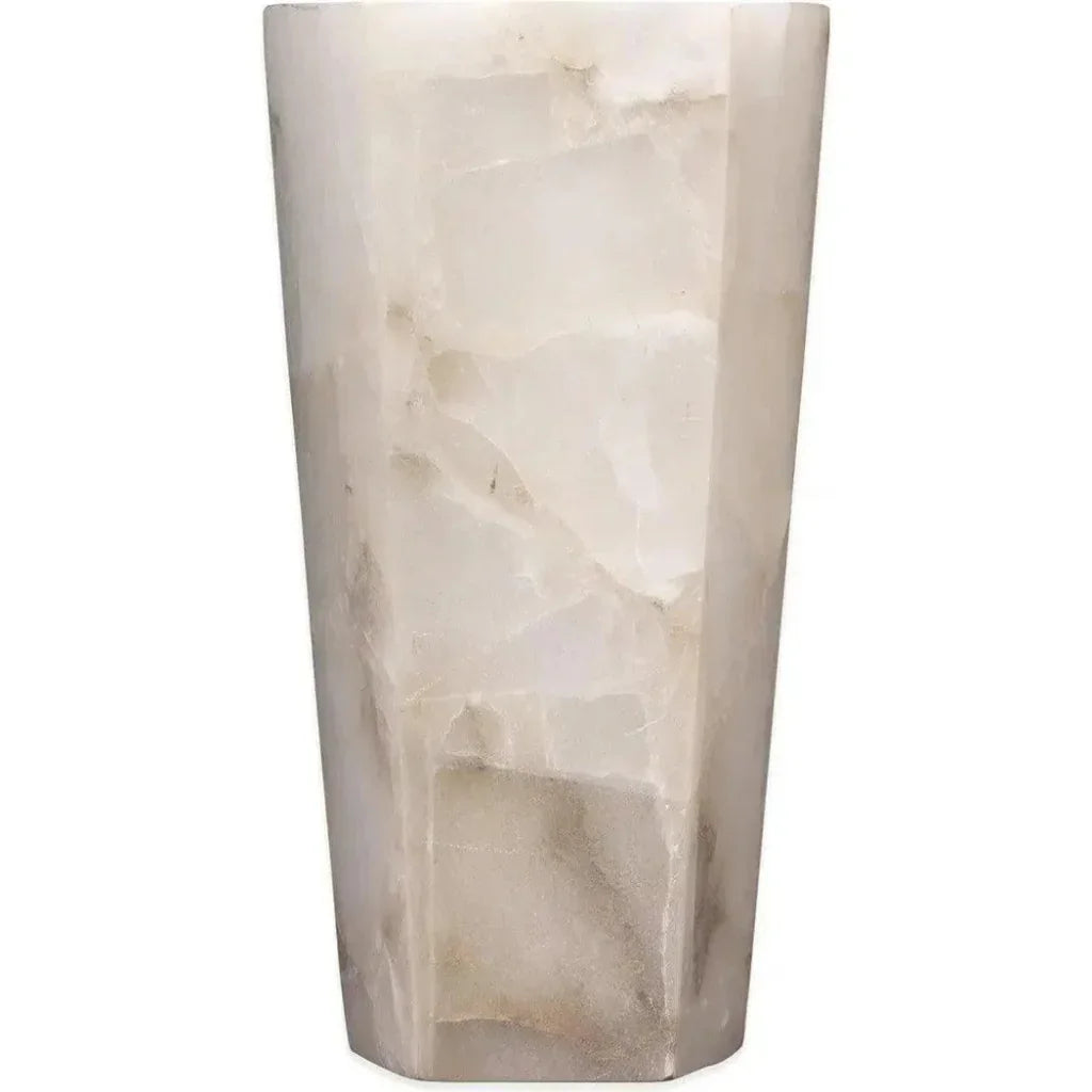 White Alabaster Borealis Tall Hexagon Wall Sconce - LOOMLAN - Jamie Young - Wall Sconces