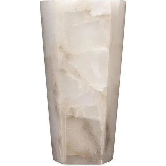 White Alabaster Borealis Tall Hexagon Wall Sconce - LOOMLAN - Jamie Young - Wall Sconces