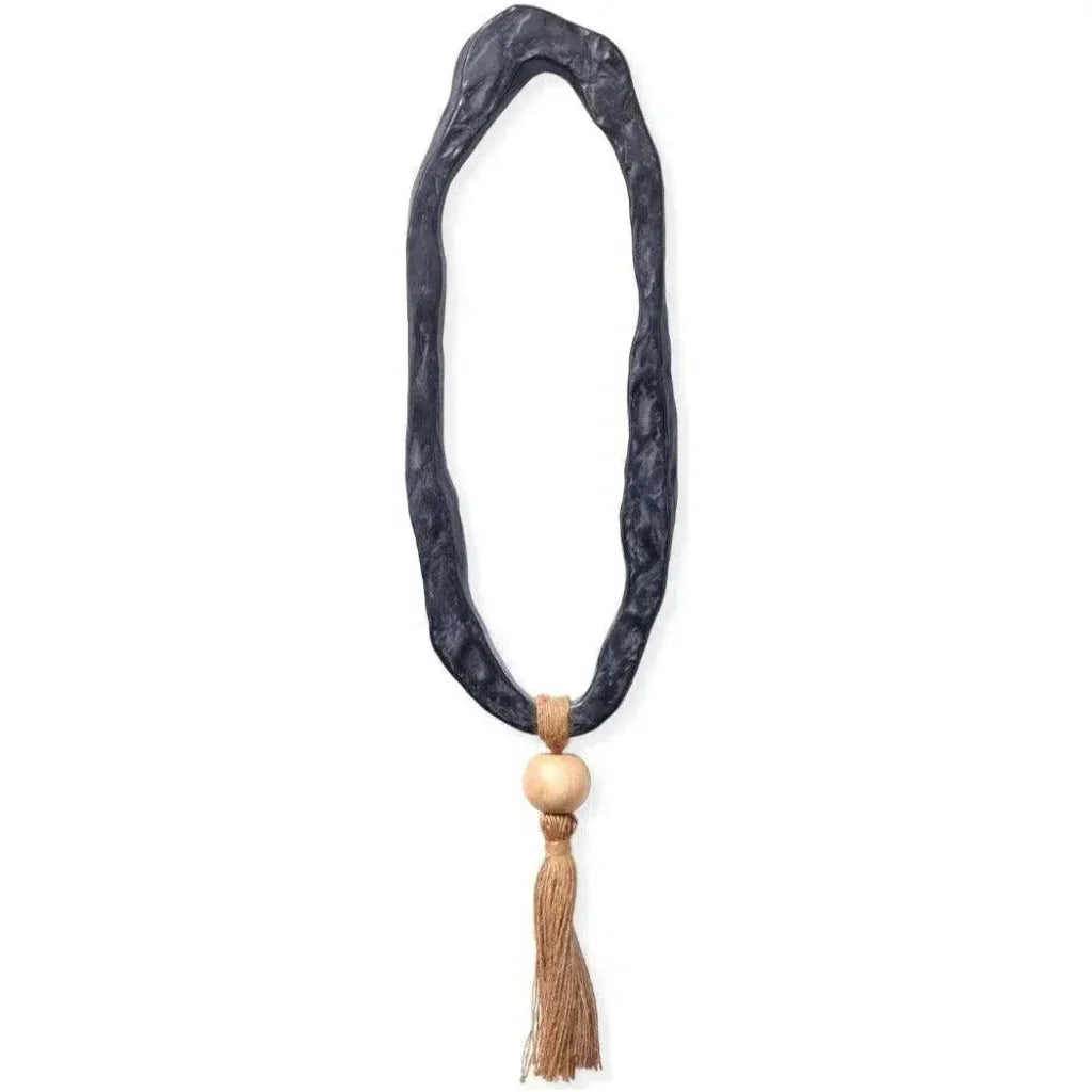 White Black Grey Resin Jute Mirage Abstract Wall Art-Framed Wall Art-Jamie Young-LOOMLAN