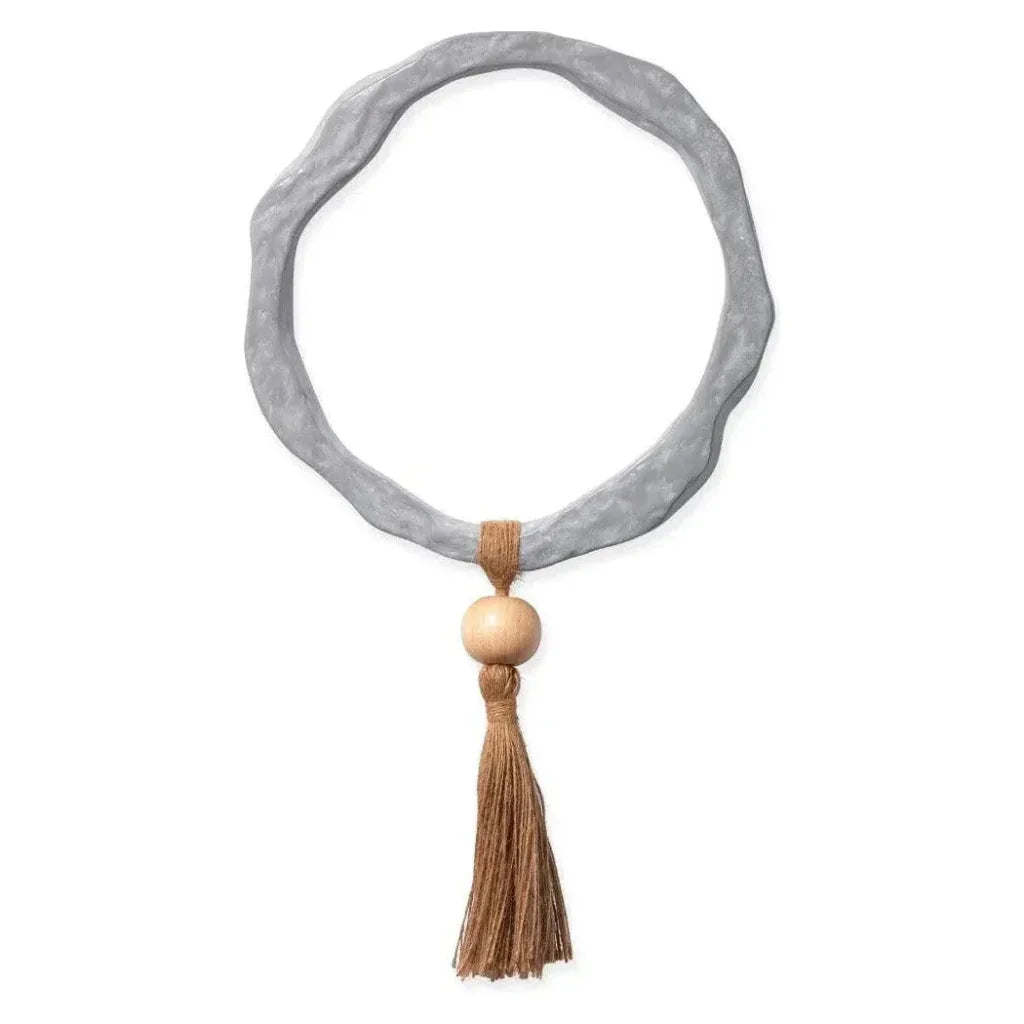 White Black Grey Resin Jute Mirage Abstract Wall Art-Framed Wall Art-Jamie Young-LOOMLAN