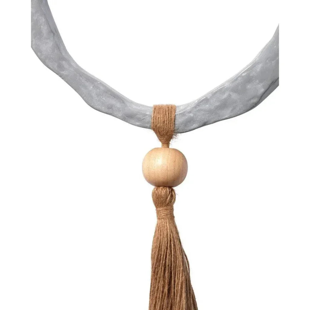 White Black Grey Resin Jute Mirage Abstract Wall Art-Framed Wall Art-Jamie Young-LOOMLAN