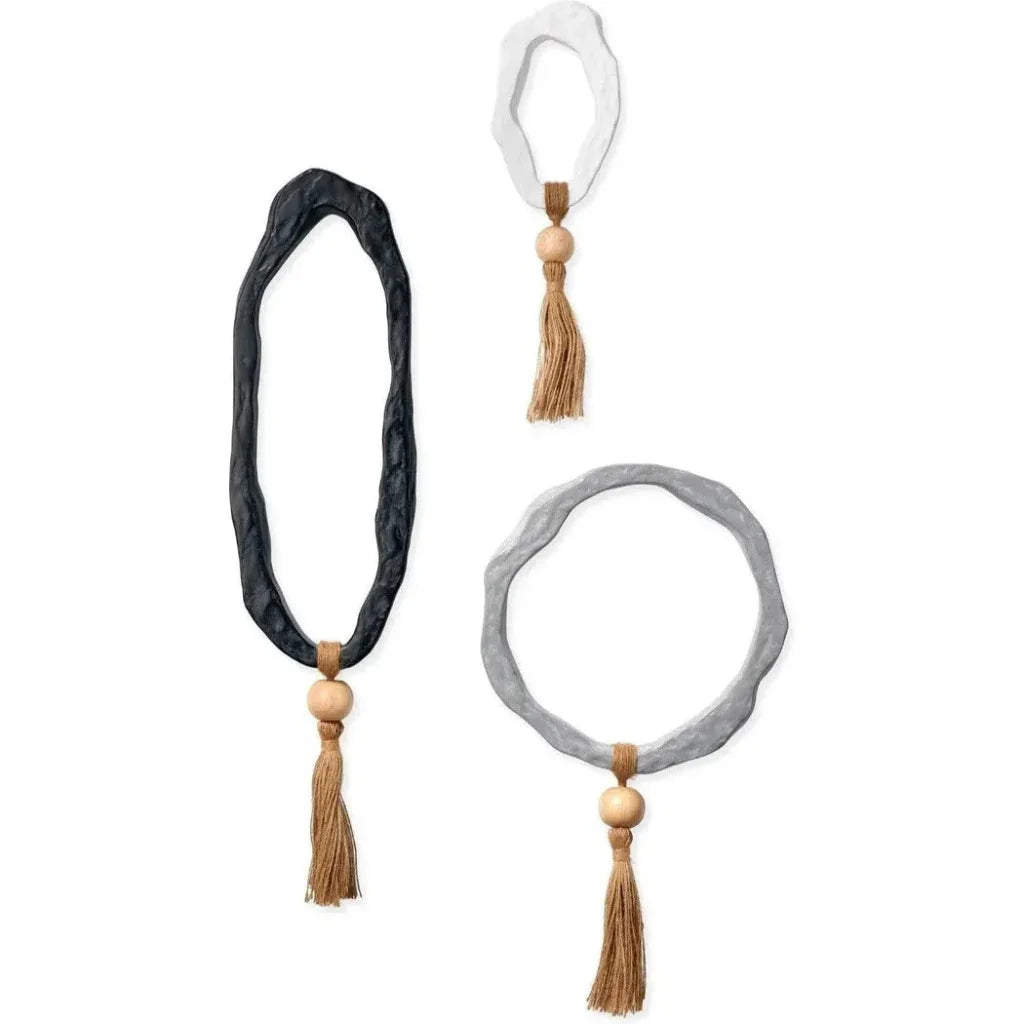 White Black Grey Resin Jute Mirage Abstract Wall Art-Framed Wall Art-Jamie Young-LOOMLAN