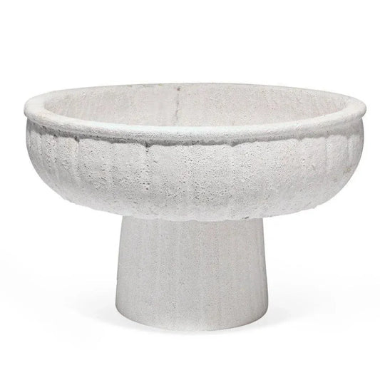 Aegean White Ceramic Pedestal Bowl