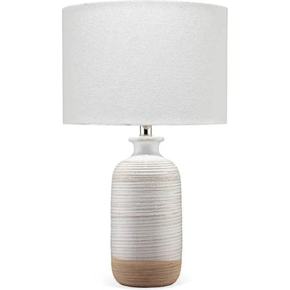 White Ceramic Ashwell Table Lamp - LOOMLAN - Jamie Young - Table Lamps