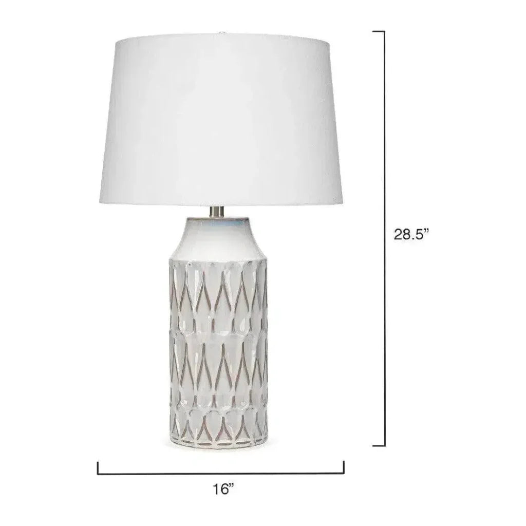 White Ceramic Dalia Table Lamp - LOOMLAN - Jamie Young - Table Lamps