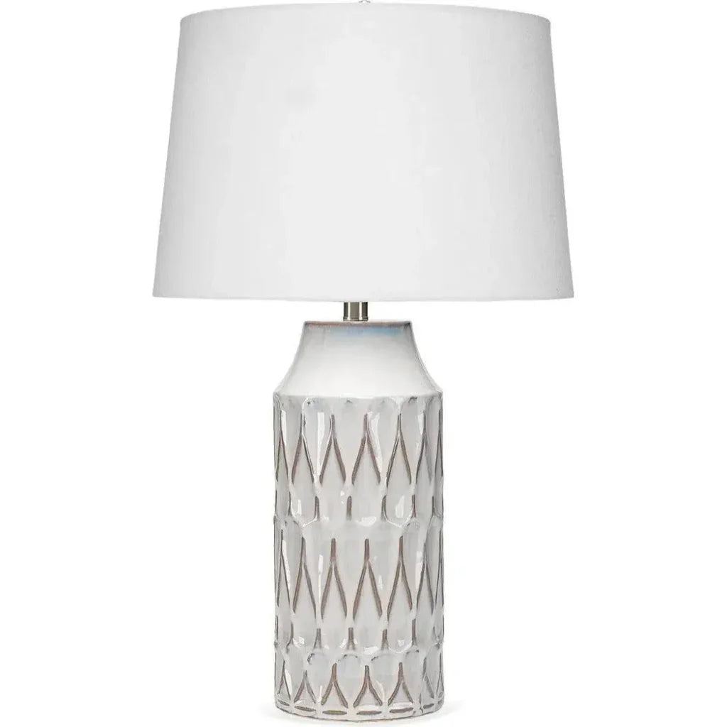 White Ceramic Dalia Table Lamp - LOOMLAN - Jamie Young - Table Lamps