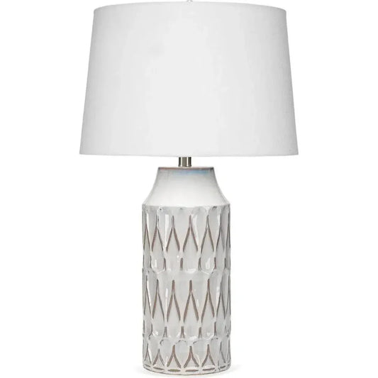 White Ceramic Dalia Table Lamp - LOOMLAN - Jamie Young - Table Lamps