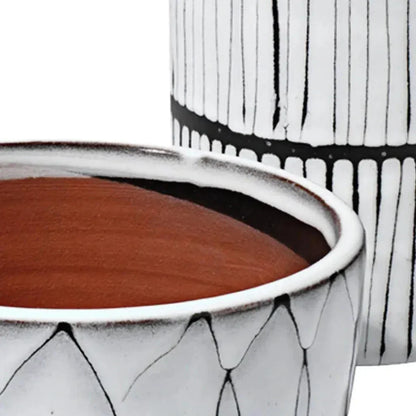 White Ceramic Striae Vessels (Set of 3) - LOOMLAN - Jamie Young - Vases & Jars