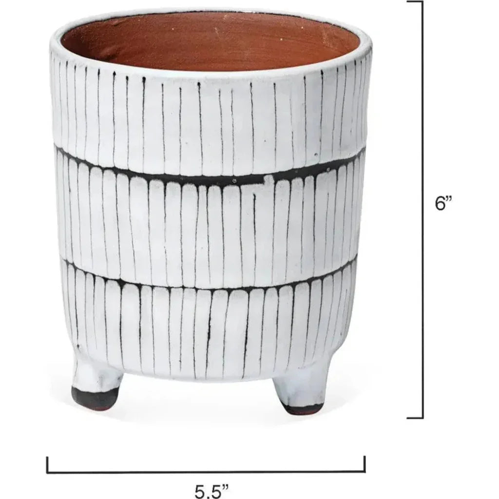 White Ceramic Striae Vessels (Set of 3) - LOOMLAN - Jamie Young - Vases & Jars