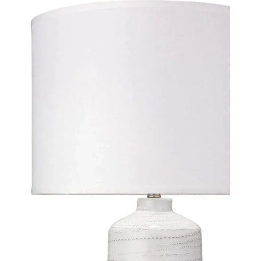 White Ceramic Trace Table Lamp - LOOMLAN - Jamie Young - Table Lamps