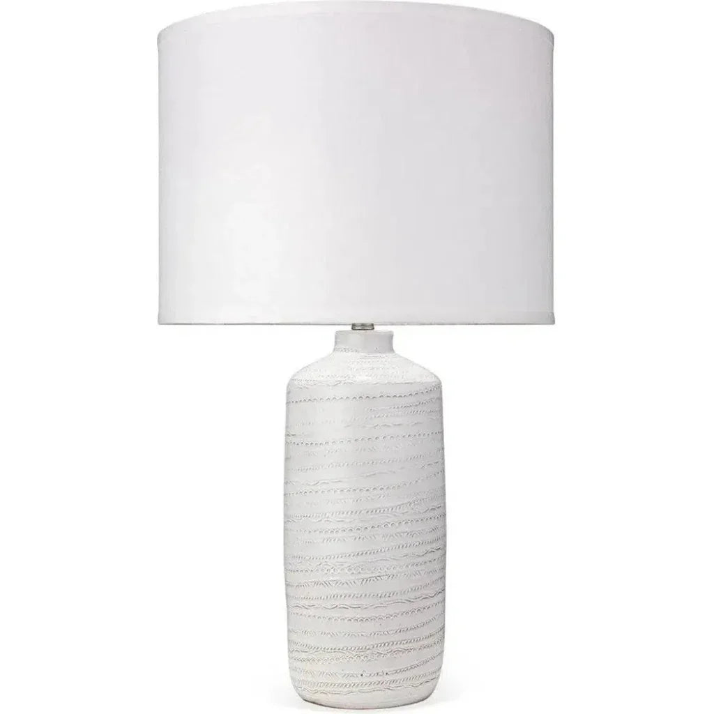White Ceramic Trace Table Lamp - LOOMLAN - Jamie Young - Table Lamps
