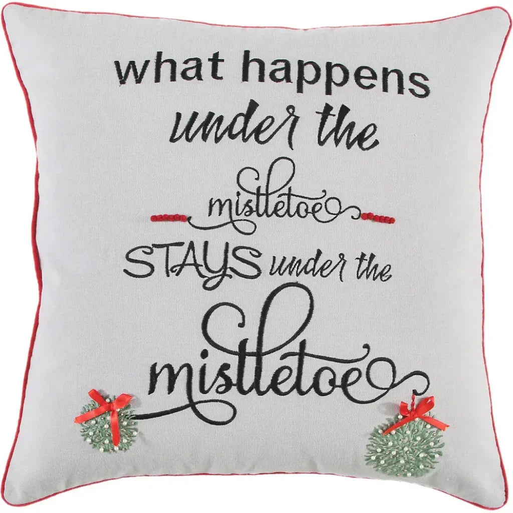 LOOMLAN White Christmas Decorative Pillow Welted Isah