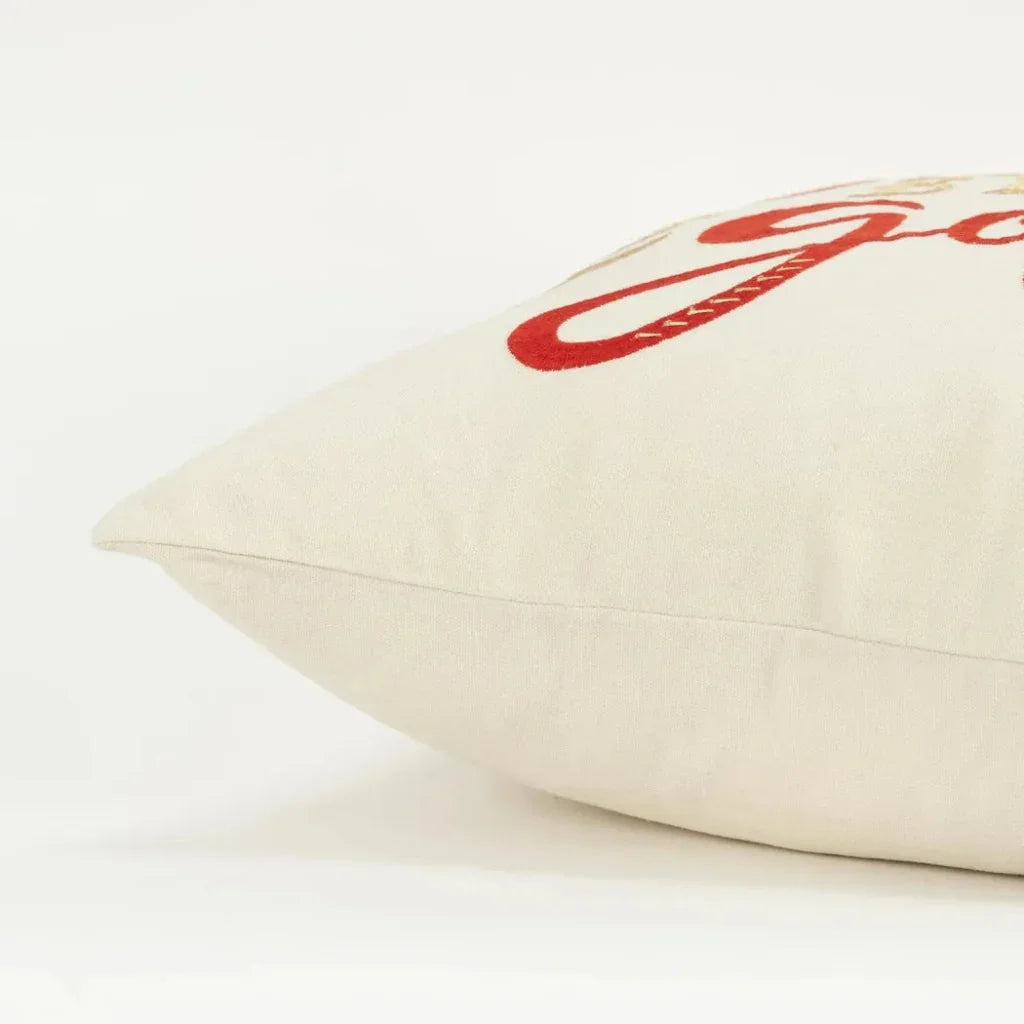 White Christmas Decorative Throw Pillow Jolly - LOOMLAN - LOOMLAN - Throw Pillows