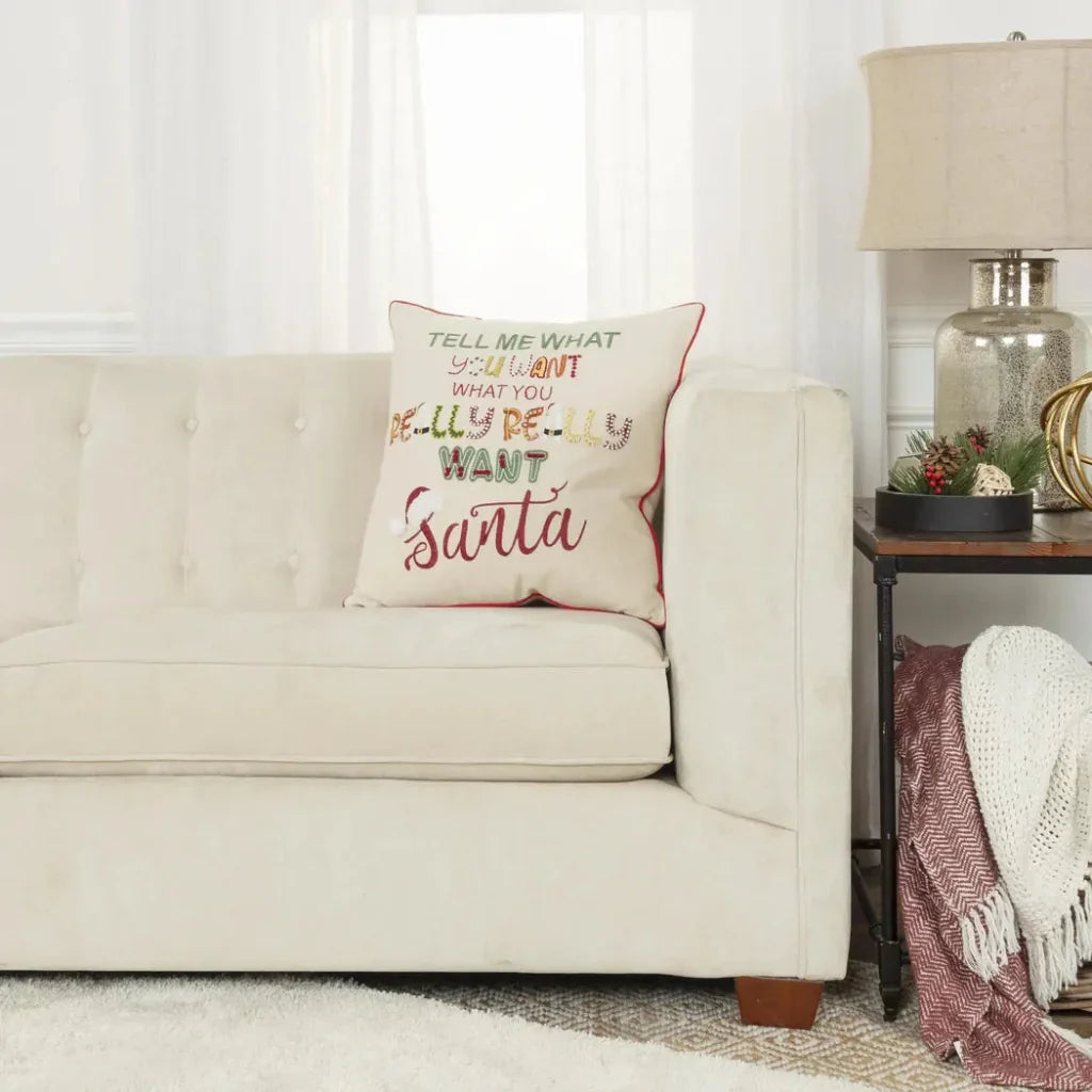 White Christmas Decorative Throw Pillows - LOOMLAN - LOOMLAN - Throw Pillows