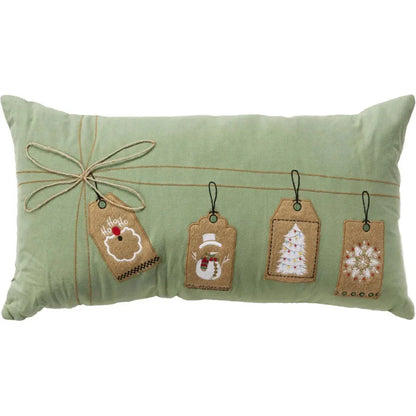 White Christmas Lumbar Pillow Green - LOOMLAN - LOOMLAN - Throw Pillows