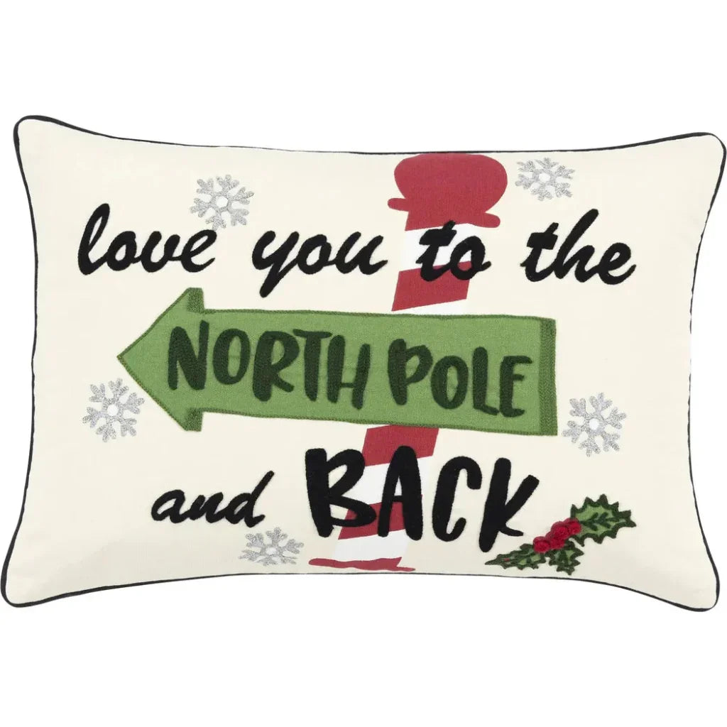 White Christmas Lumbar Pillow North Pole - LOOMLAN - LOOMLAN - Throw Pillows