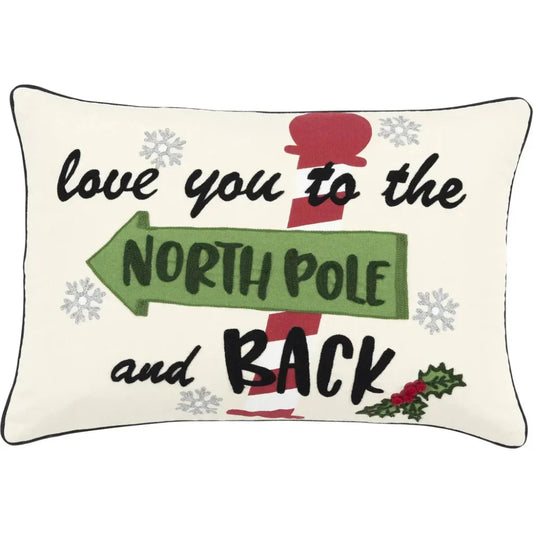 White Christmas Lumbar Pillow North Pole - LOOMLAN - LOOMLAN - Throw Pillows