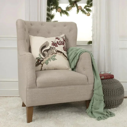 White Christmas Throw Pillow Down Insert Luna - LOOMLAN - LOOMLAN - Throw Pillows