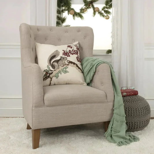 White Christmas Throw Pillow Down Insert Luna - LOOMLAN - LOOMLAN - Throw Pillows