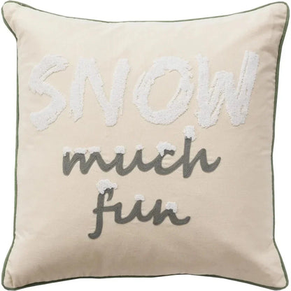 White Christmas Throw Pillow Down Insert Snow - LOOMLAN - LOOMLAN - Throw Pillows