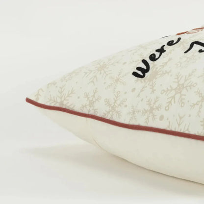 White Christmas Throw Pillow Down Insert Snowflakes - LOOMLAN - LOOMLAN - Throw Pillows