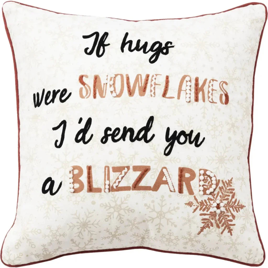 White Christmas Throw Pillow Down Insert Snowflakes - LOOMLAN - LOOMLAN - Throw Pillows