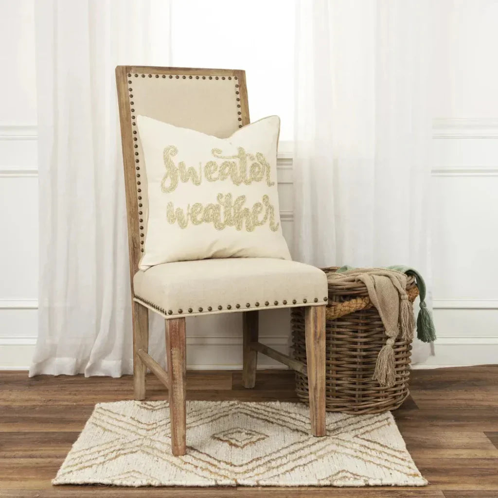 White Christmas Throw Pillow Sweater Weather - LOOMLAN - LOOMLAN - Throw Pillows