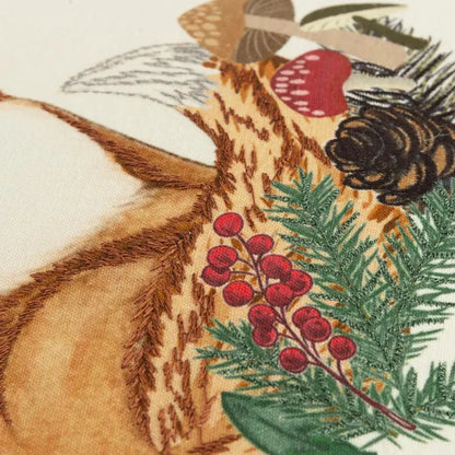 White Christmas Throw Pillow Woodland Fox - LOOMLAN - LOOMLAN - Throw Pillows