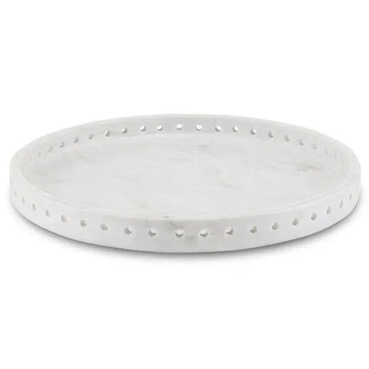 White Freya White Marble Large Tray - LOOMLAN - Currey & Co - Trays