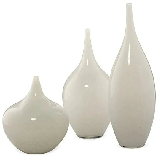 White Glass Nymph Decorative Vases 3PC - LOOMLAN - Jamie Young - Vases & Jars