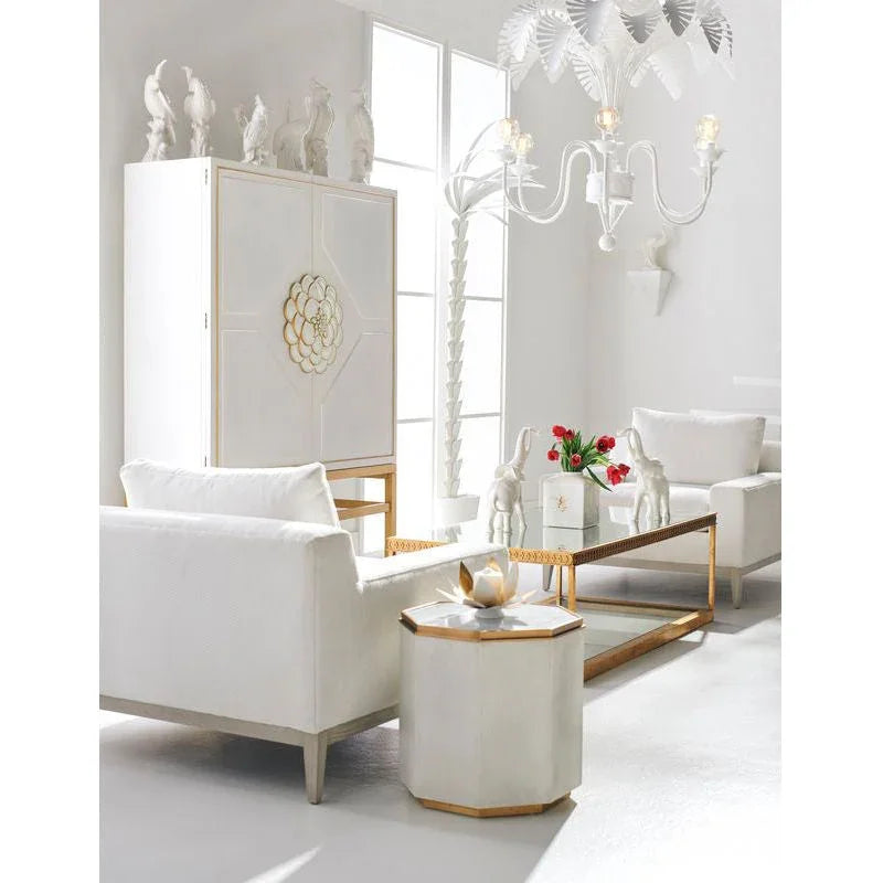 White Hand Glazed Ceramic Made Elephant Sculpture - LOOMLAN - Chelsea House - Statues & Sculptures