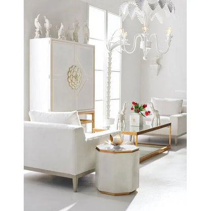 White Hand Glazed Ceramic Made Elephant Sculpture - LOOMLAN - Chelsea House - Statues & Sculptures