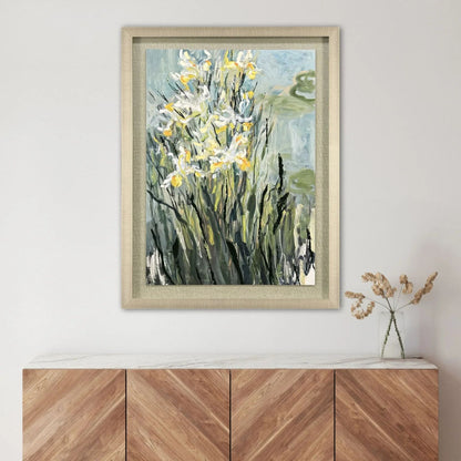 White Irises White Framed Wall Art -- view 2