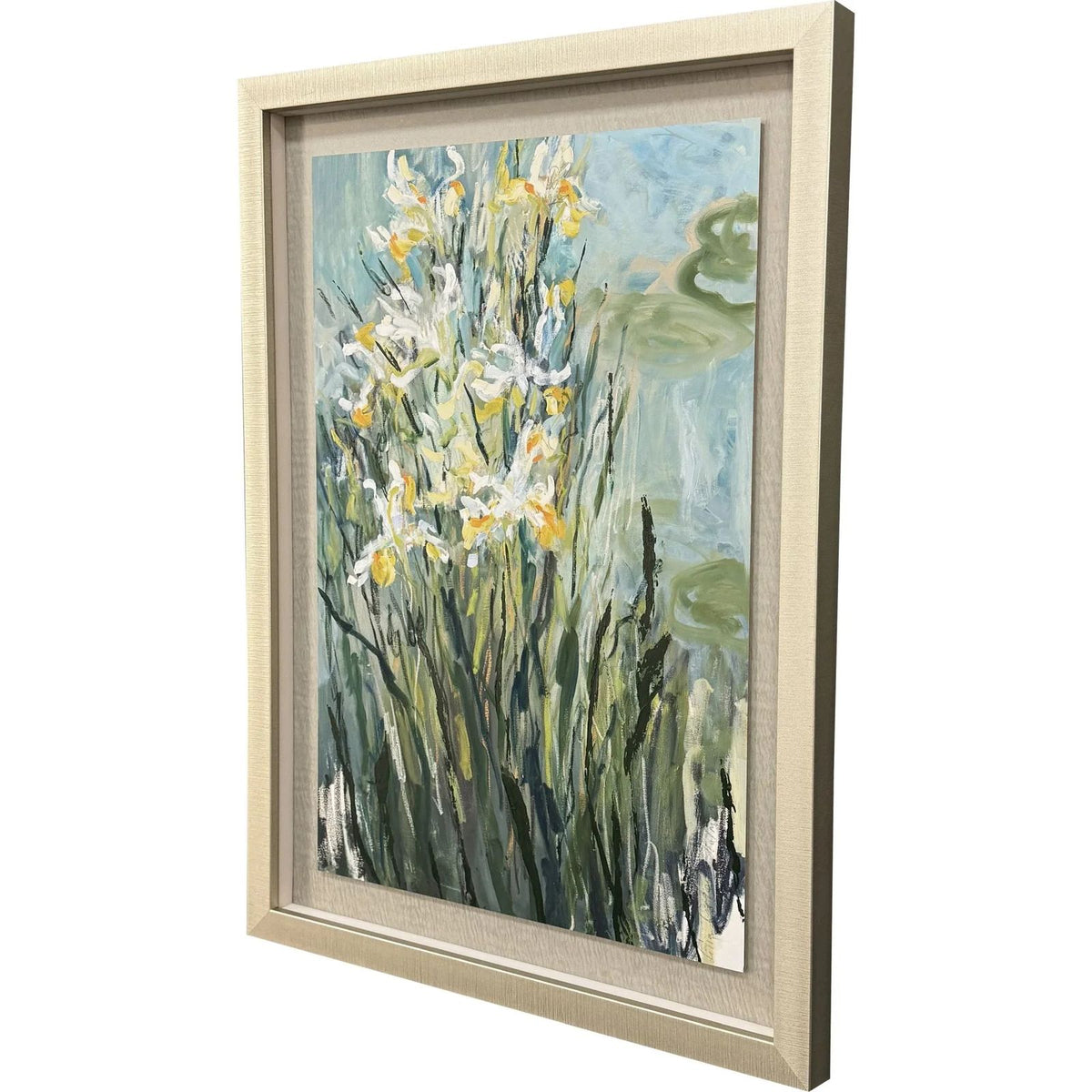 White Irises White Framed Wall Art -- view 3