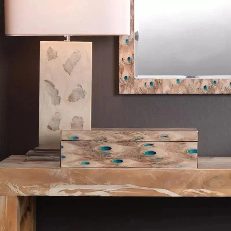 White Lacquer Plume Rectangle Box - LOOMLAN - Jamie Young - Boxes & Bowls