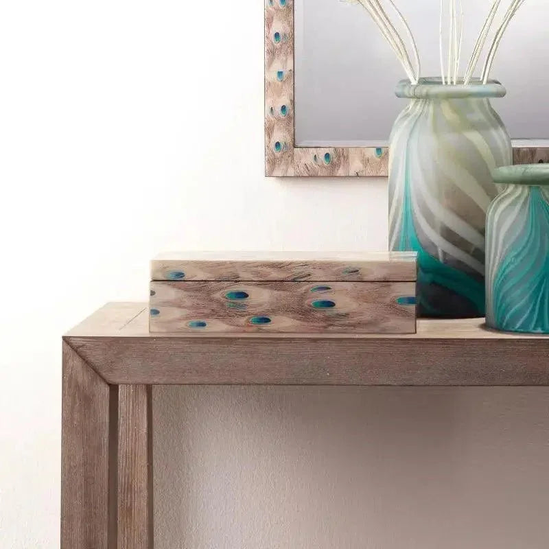 White Lacquer Plume Rectangle Box - LOOMLAN - Jamie Young - Boxes & Bowls